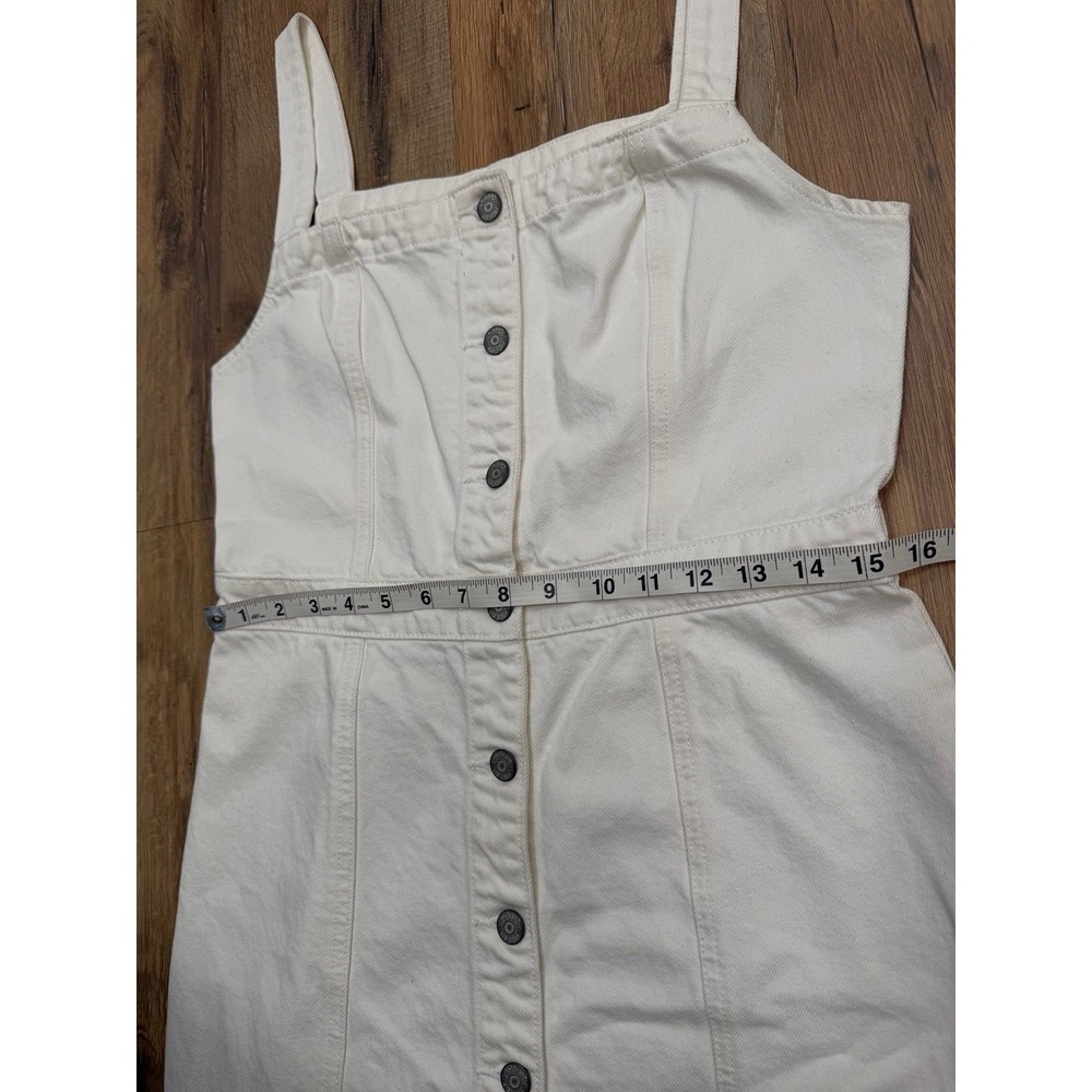 Boyish Kennedy Denim‎ Dress Women M Off White Button Front Frayed Hem - Picture 11 of 11